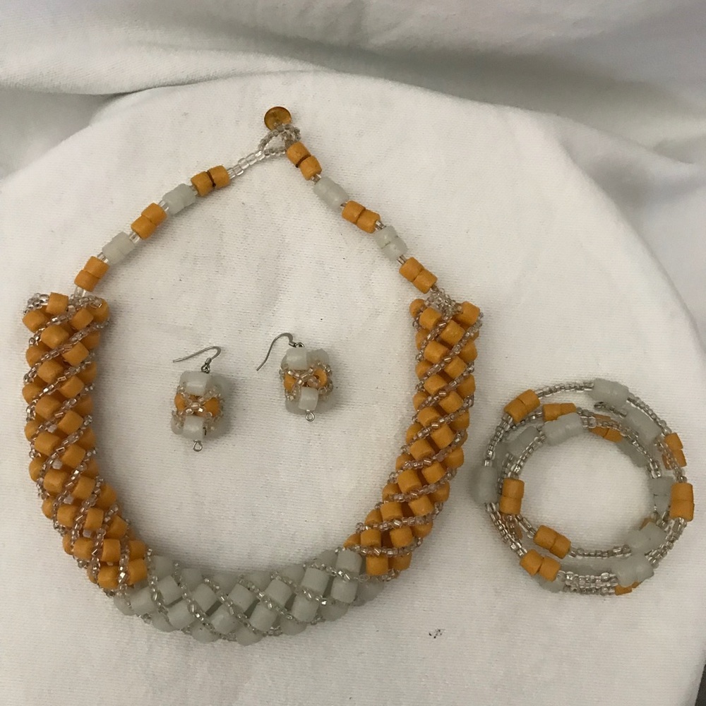 Hand crafted necklace  set made in Ghana